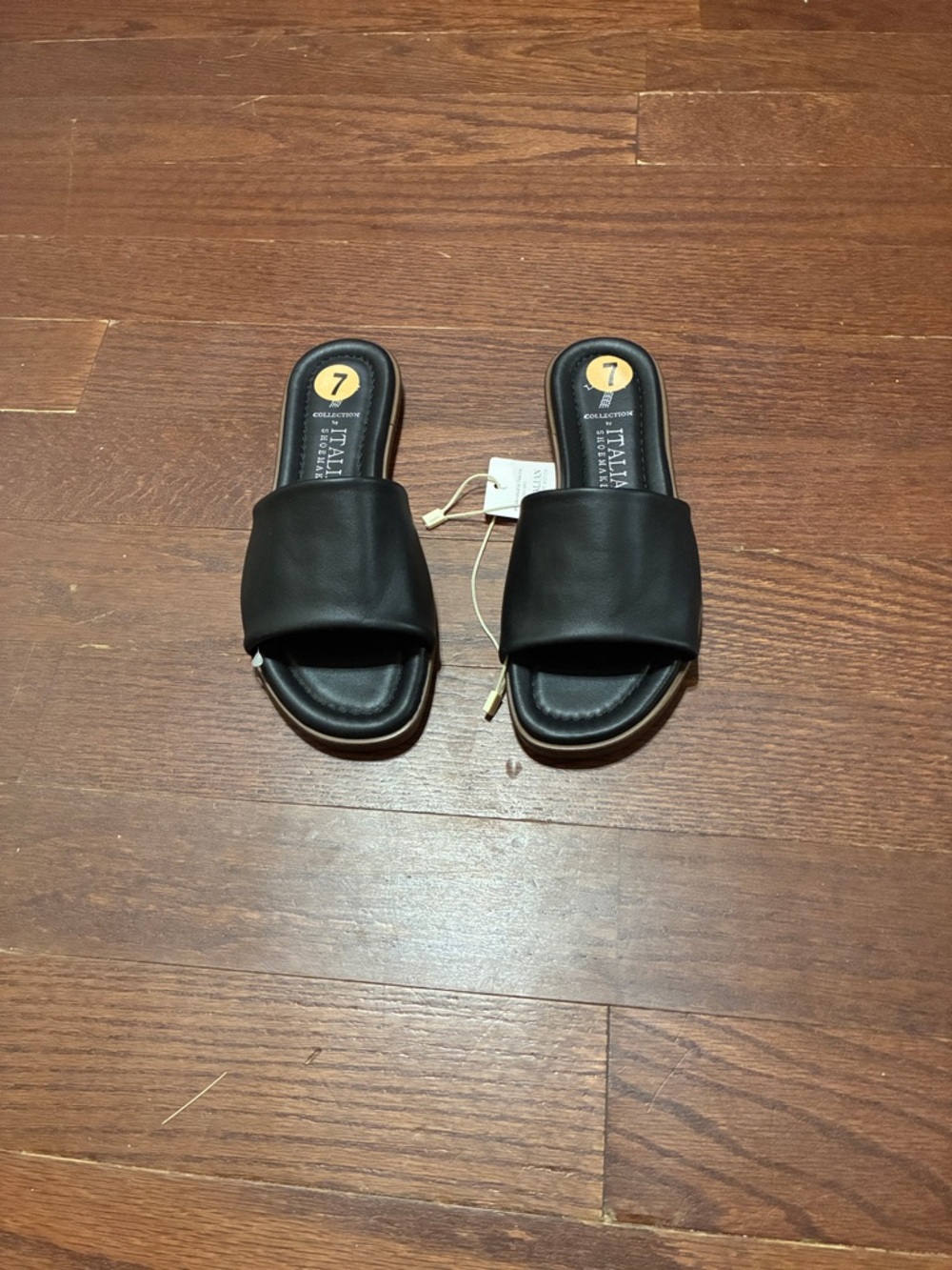 Black Padded Slide Mules